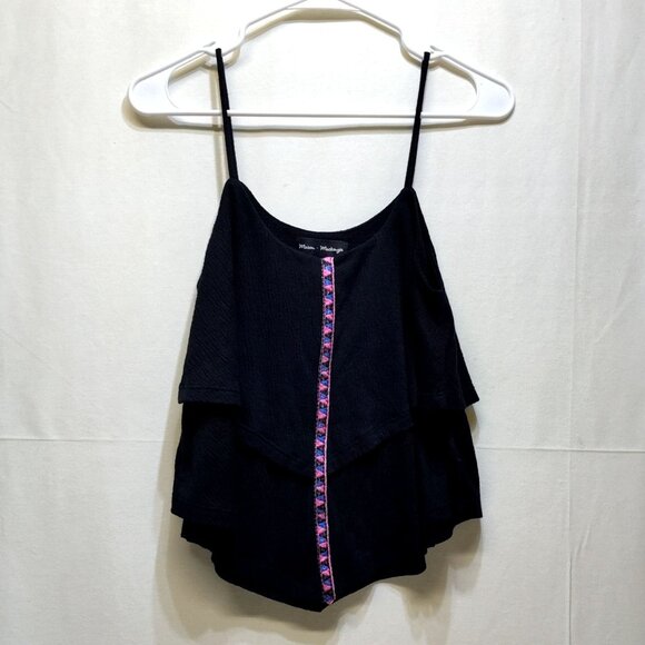 Mason + Mackenzie Double-Layer Tank Top Flowy Medium Boho Style Spaghetti Strap - Picture 4 of 9